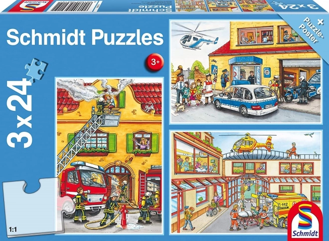 Puzzle policija, vatrogasci i spasioci 3x24 dijelova