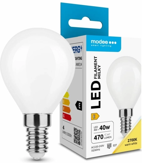 Modee LED žarulja Filament Milky Globe Mini G45 4 W E14 toplo bijela