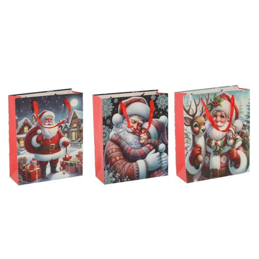 Božićna darovna vrećica s motivom Djeda Mraza, 30 × 42 × 12 cm
