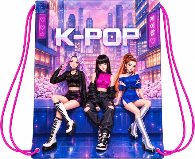 Pink K-Pop Demon Hunters Children's Drawstring Backpack