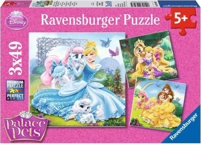 Ravensburger puzzle Disney princeze i njihovi ljubimci 3×49 dijelova