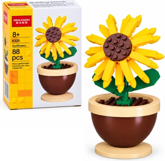 Mini građevinski set suncokreta u tegli, 88 dijelova