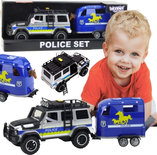 WOOPIE police off-road vehicle with horse trailer