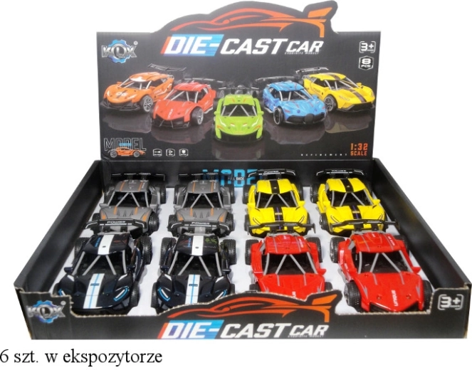 Metalni sportski autić sa zvukom i povratnim (pull-back) pogonom