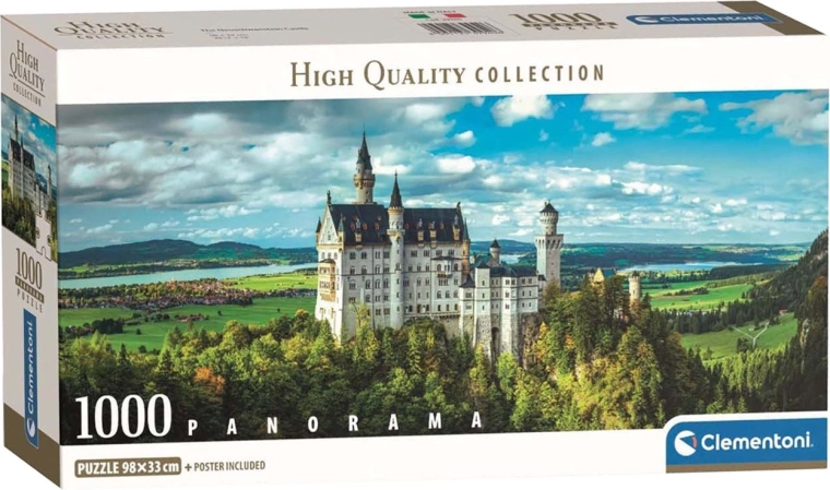 Panoramske puzzle CLEMENTONI – dvorac Neuschwanstein, 1000 dijelova
