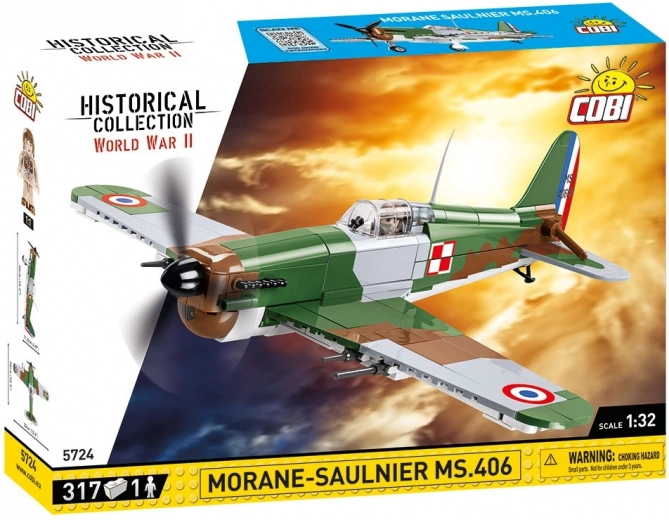 COBI Morane‑Saulnier MS.406 – set za slaganje povijesnog zrakoplova 1:32 (317 dijelova)