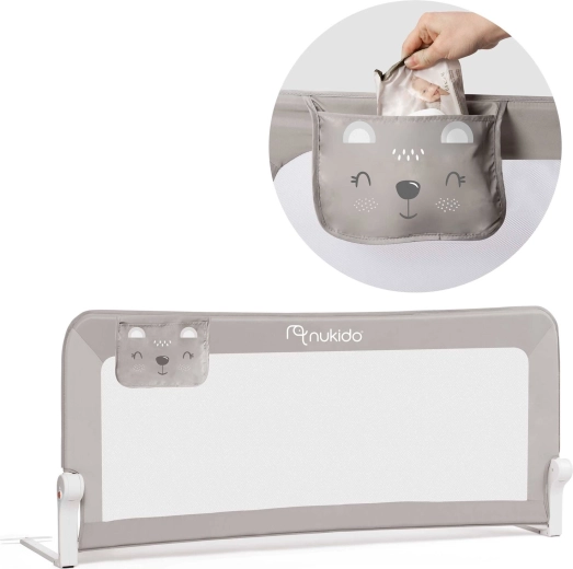 Dječja zaštita za krevet 150 × 66 × 35 cm Nukido – siva