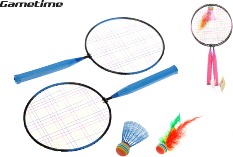 Badminton set GAMETIME – 2 reketa i 2 loptice u mrežastoj torbi