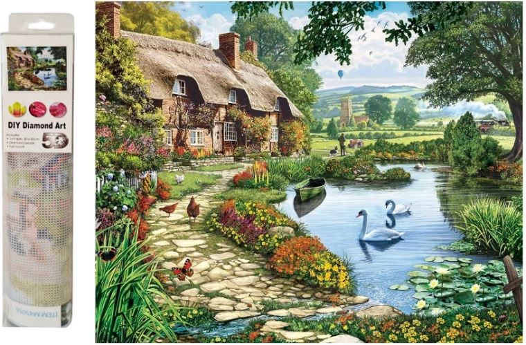 Dijamantna mozaika – seoska kuća