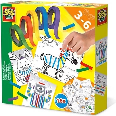 SES Učim lijepiti trakom – set od 16 slika