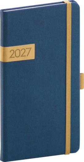 Notique pocket diary Twill 2027 blue-gold 9 x 15.5 cm