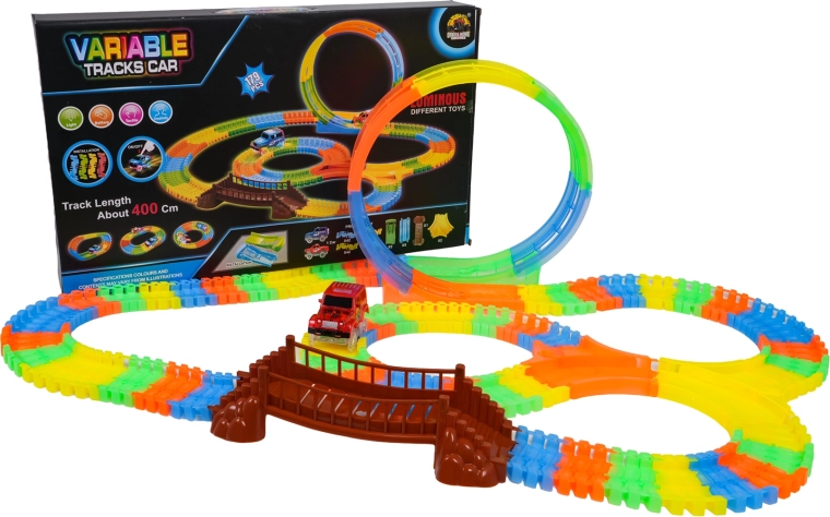 Trkaća svjetleća autodruma s 360° petljom, 179 dijelova