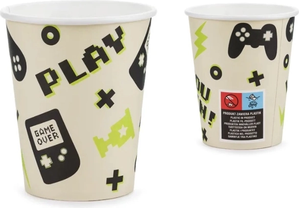 Gamer papirnate čaše 220 ml mix dizajna