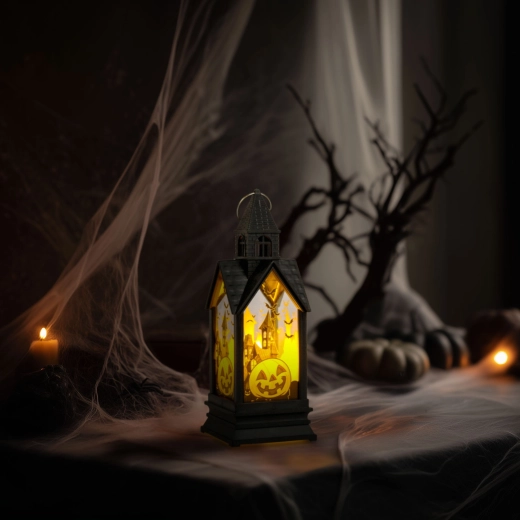 Halloween Pumpkin Light-Up Decoration with Yellow LED