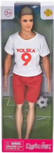 Defa Lucy lutka nogometašica u dresu Poljska s loptom 30 cm - 1 komad