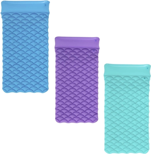 Nafukovací plažna ležaljka s jastukom 213 × 86 cm – ljubičasta/tirkizna