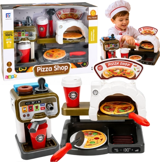 Dječji set pizzerije s peći za pizzu i aparatom za kavu (Pizza Shop)