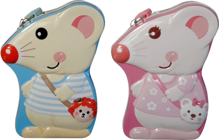 Kasica miš – šarena metalna kasica za djecu