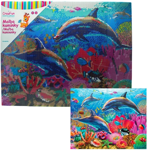 Dijamantno slikanje – dupini 40 × 50 cm