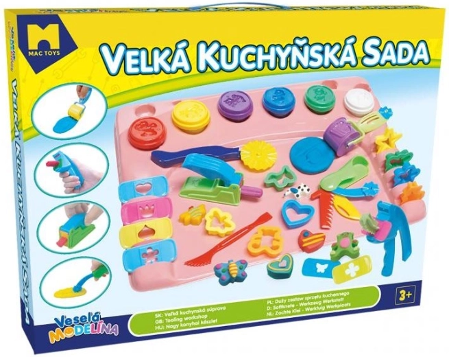 Mac Toys veliki kuhinjski set za modeliranje s podlogom, ružičasti