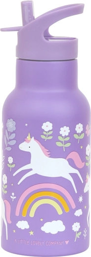 A Little Lovely Company dječja boca od nehrđajućeg čelika s jednorozima i dugom, 350 ml