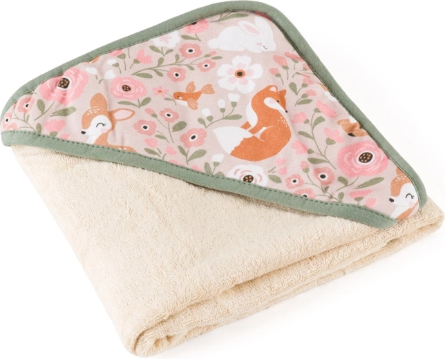 PETITE&MARS bamboo hooded towel Loulou rosy wilderness 100 × 100 cm