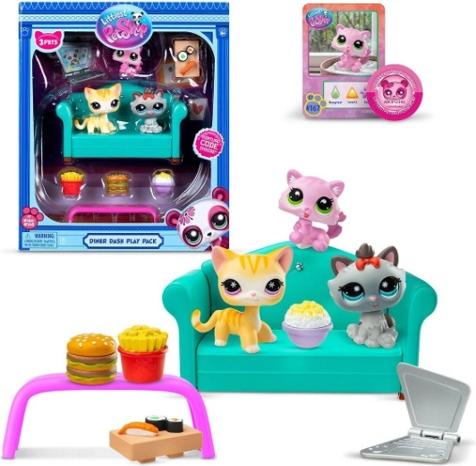 Littlest Pet Shop set snack time with kittens – play pack