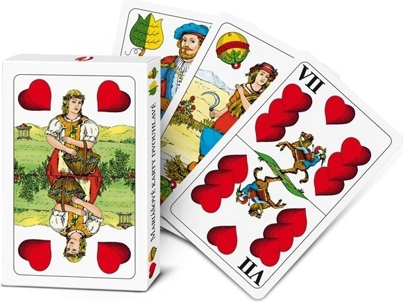 Efko Mariáš playing cards, double-headed, in a box