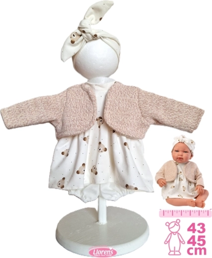 Odjeća za lutku bebu NEW BORN 43–45 cm – 4-dijelni set Llorens