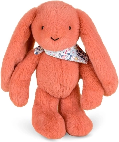 Doudou plišani zečić s cvjetnom maramom terakota 35 cm