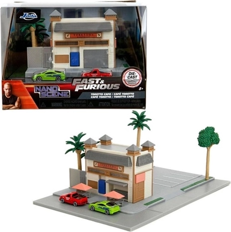 Jada Fast & Furious diorama Toretto’s Market and Café sa 2 nano autića
