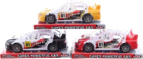 Friction-powered sports car - 1 piece