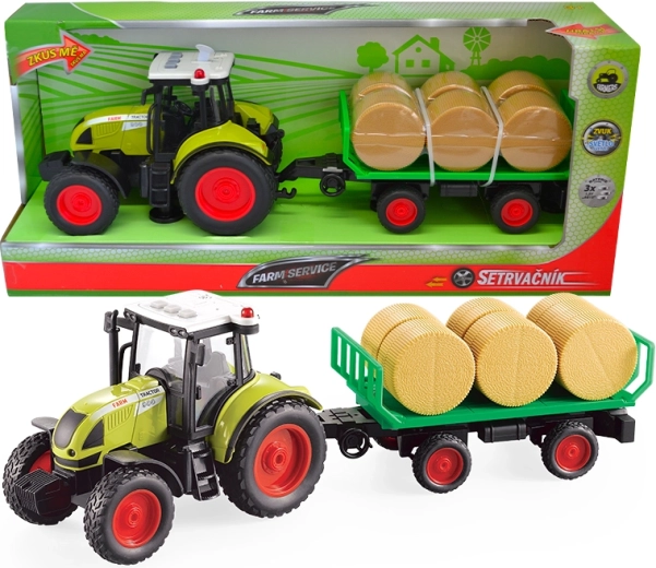 FARM SERVICE traktor s prikolicom i balama slame 1:16