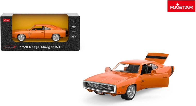 Metalni autić Rastar 1970 Dodge Charger R/T 1:36 narančasti - 1 komad