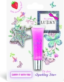 Lukky sjajilo za usne sa ukusom jagode i privjeskom