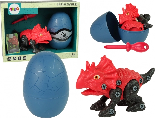 komplet za slaganje dinosaura triceratopsa s jajetom i odvijačem