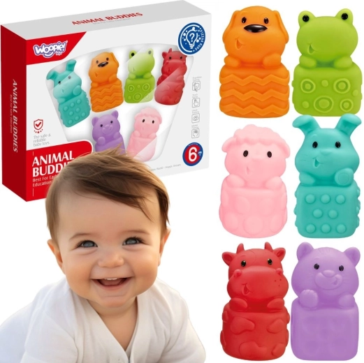 Woopie Baby Soft Sensory Bath Animals - 6 pcs