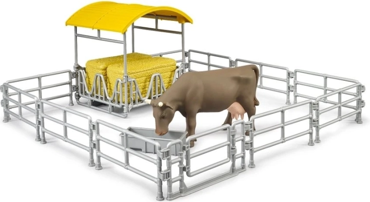 Bruder sjenik s ogradama i kravom – farmerski set za igru