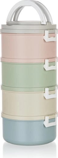 Posuda za nošenje hrane s 4 kata 0,7 l AVANZA – pastelne boje