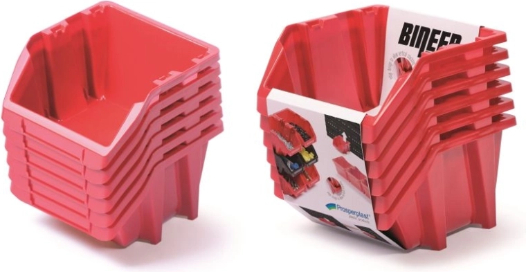 Set spremnika Bineer Short, 6 kom, crvena