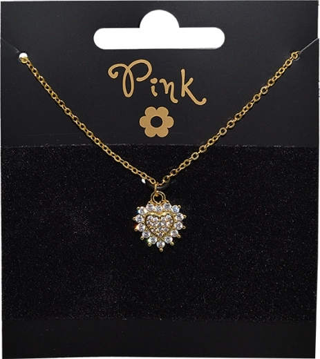 Pozlaćeni lančić s privjeskom srce u suncu