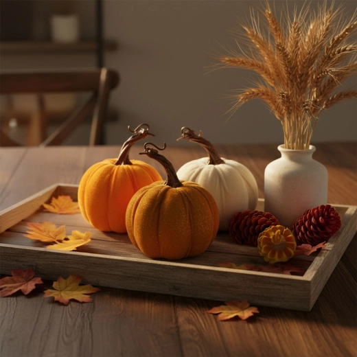Autumn decorative pumpkins 11 × 13 cm - 1 piece