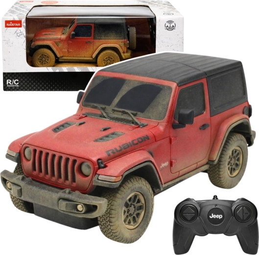 Rastar JEEP Wrangler Rubicon Muddy 1:24 RC – crveni terenski auto na daljinsko upravljanje