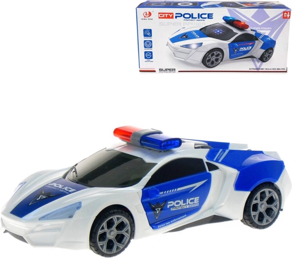 Policijski automobil na baterije sa svjetlom i zvukom, s funkcijom sudara i rotacijom 360°
