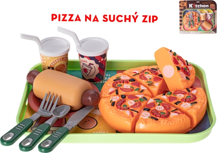 Dječji set brzog obroka s pizzom na čičak i hot dogom