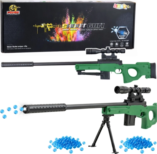 Dječja gel snajperska puška s optikom, prigušivačem i bipodom