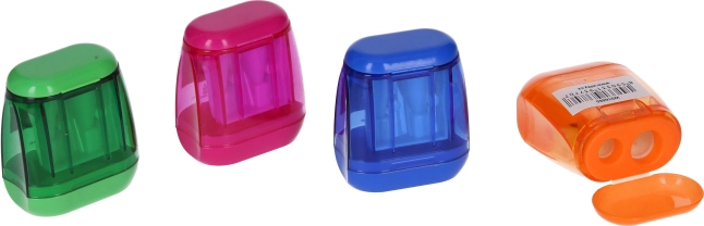 Šiljilo za dvije olovke sa spremnikom - 4 boje