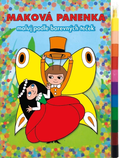 Akim bojaj prema obojenim točkicama – bojanka Makova lutka s voštanim bojicama