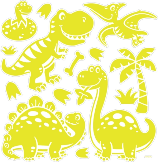 Svjetleće 3D zidne naljepnice – dinosauri
