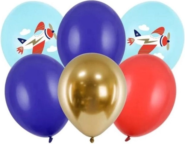Baloni 30 cm Avion – mix boja, set 6 kom